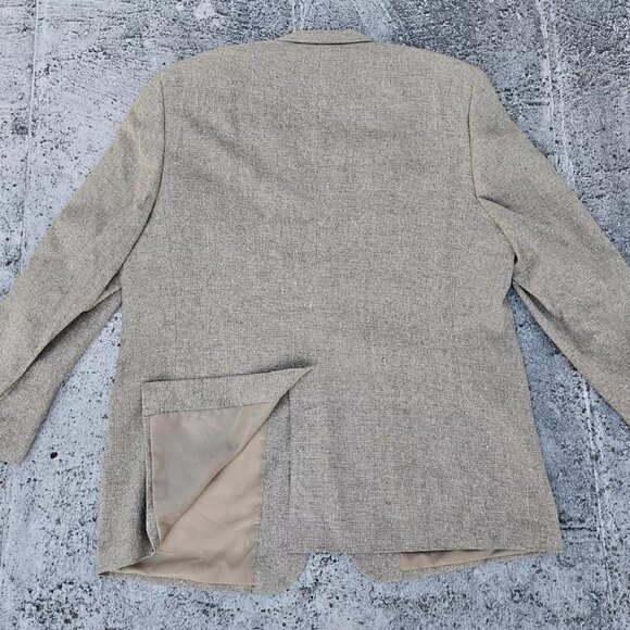 Bert Pulitzer Men Blazer Sport Coat 100% Silk Jacket Two Button Beige Size 52 - Picture 3 of 10